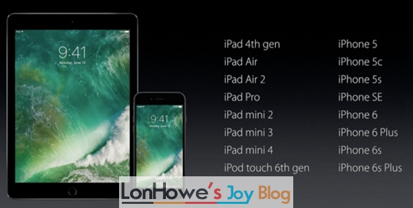 苹果iOS10兼容设备列表公布：你的iPhone/iPad还能升级吗？ - LonHowe Blog